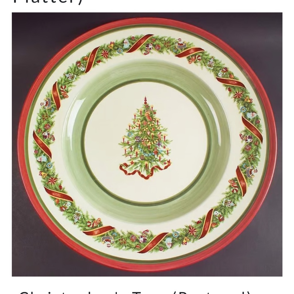 SOLD EUC Christopher's Tree 17in Chop Plate by Zrike for Christopher Radko